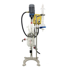 QIYU 2L test Lab stirring Jacketed Glass Reactor with heating equipment good frame